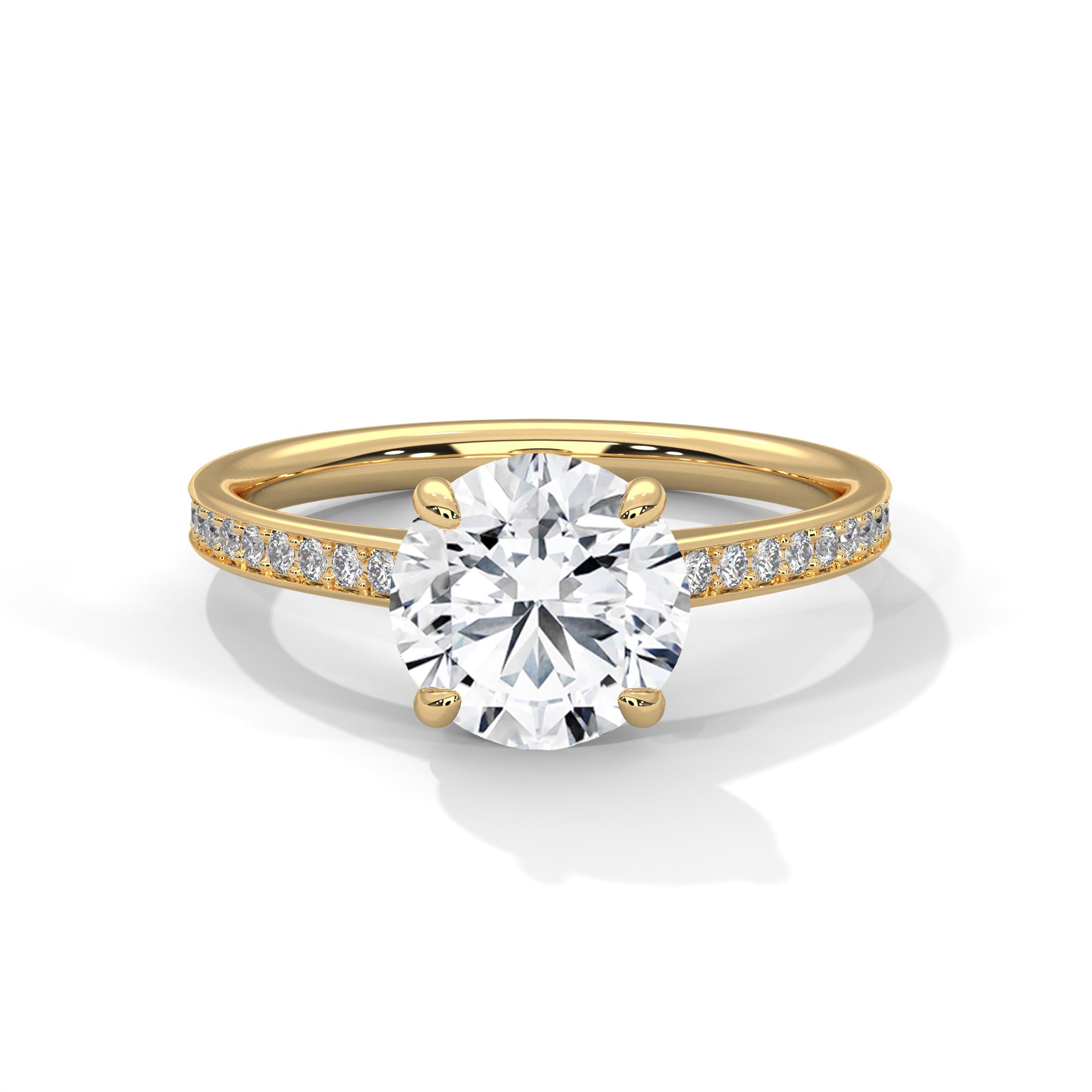 Classic Round Sidestone Ring