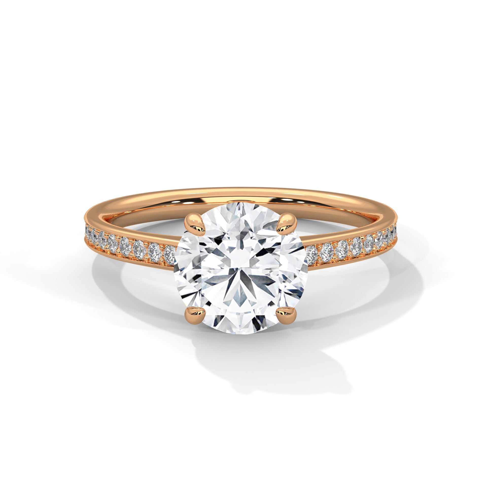 Classic Round Sidestone Ring