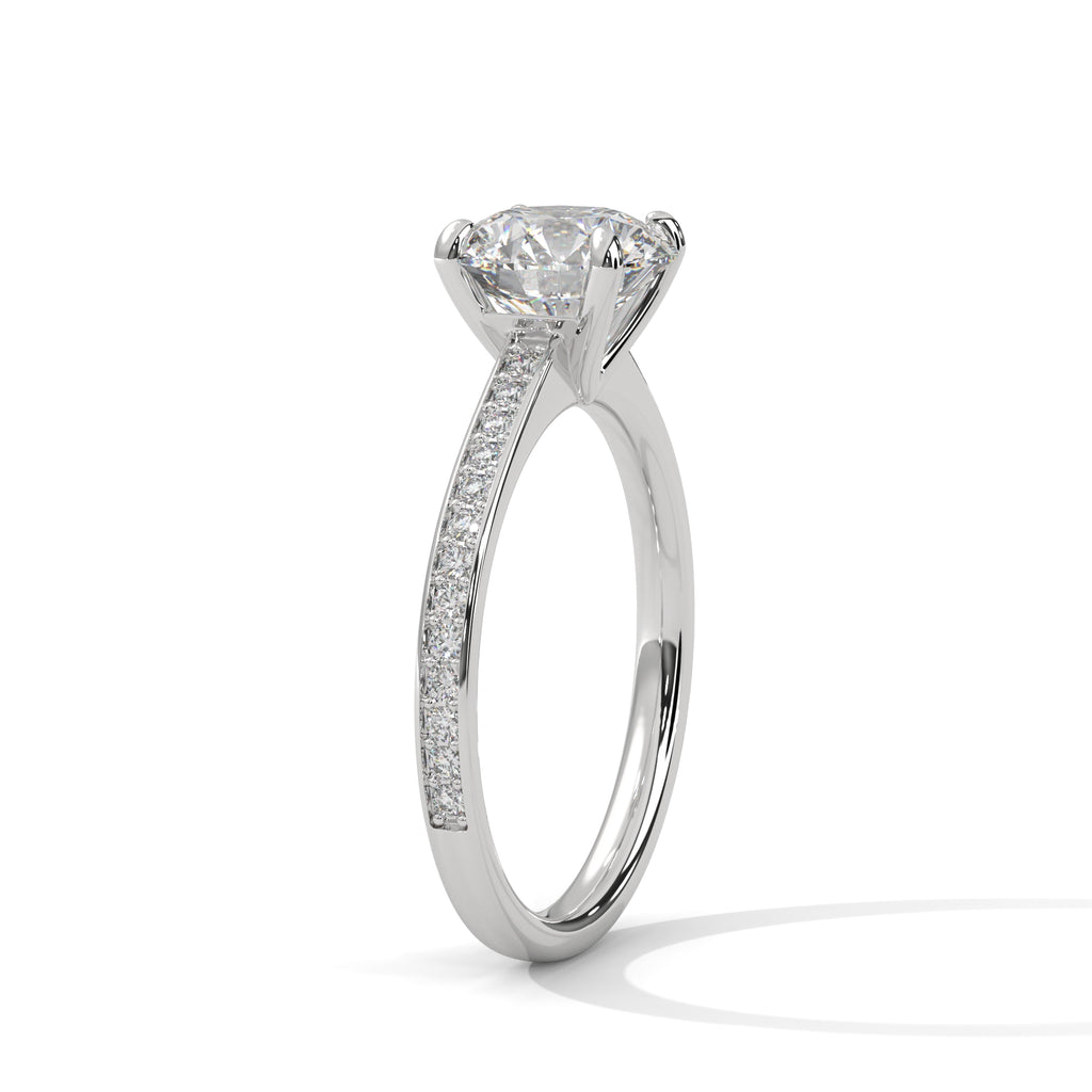 Classic Round Sidestone Ring