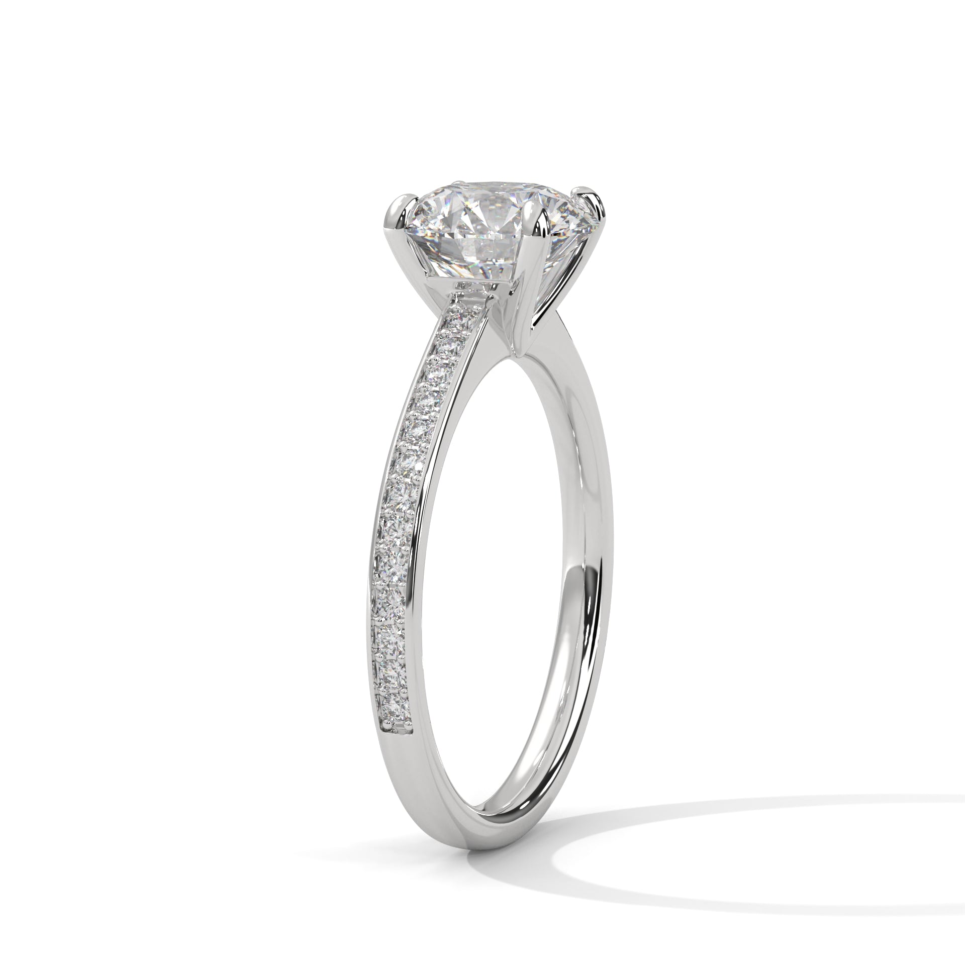 Classic Round Sidestone Ring
