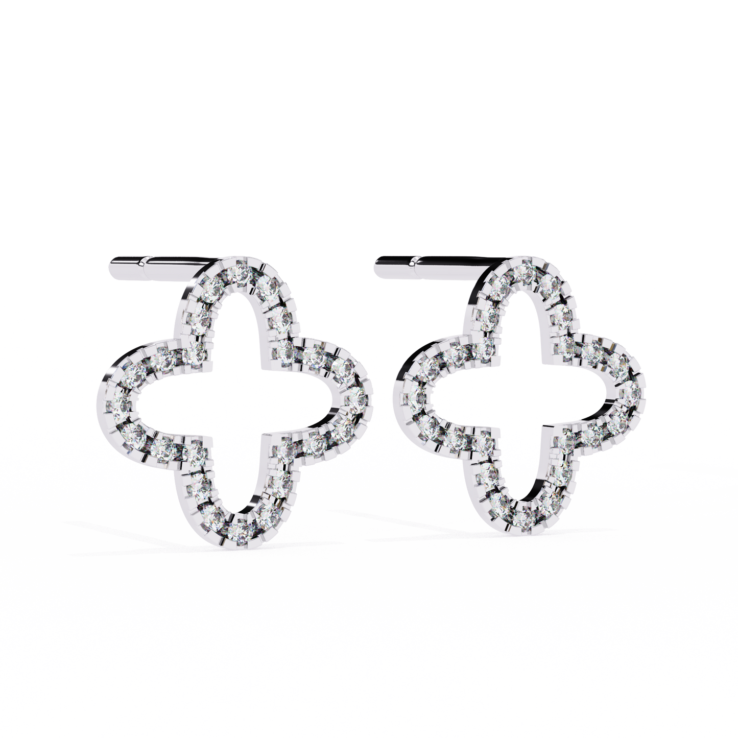 2 Carat Floral Stud Earrings