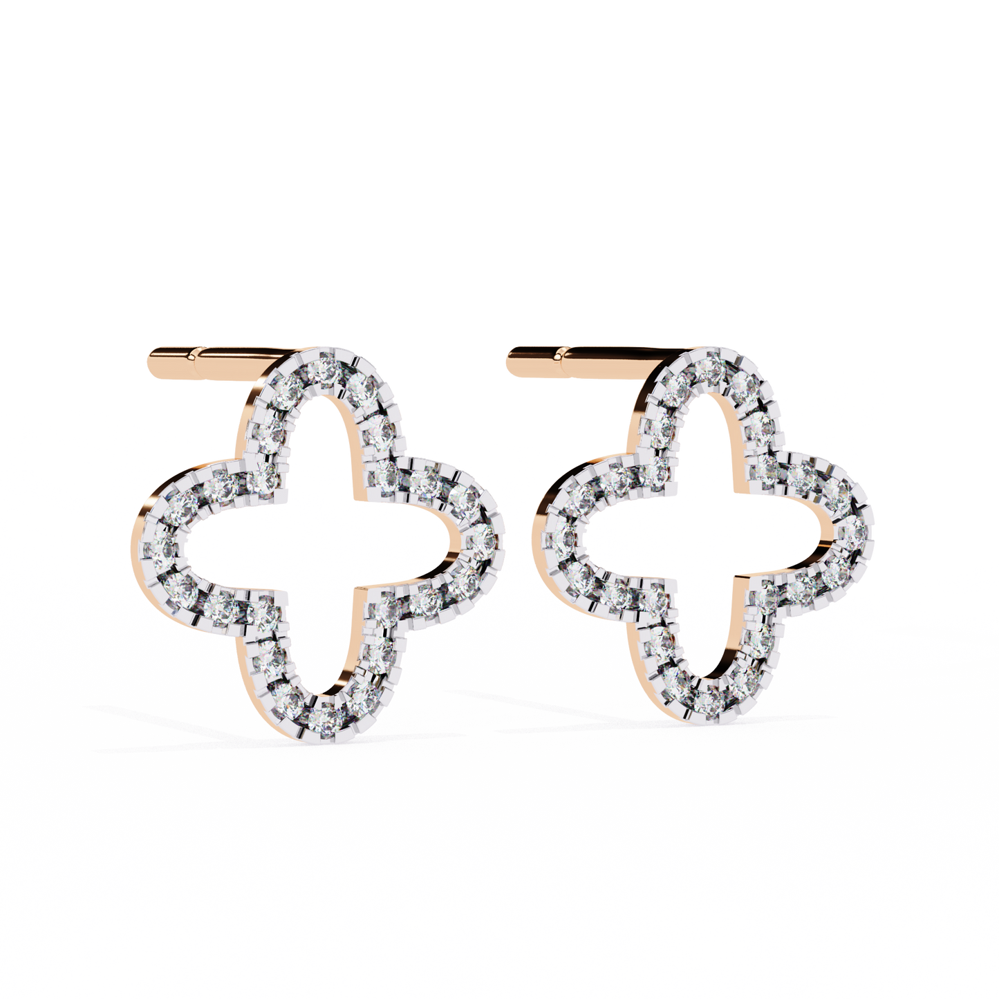 2 Carat Floral Stud Earrings