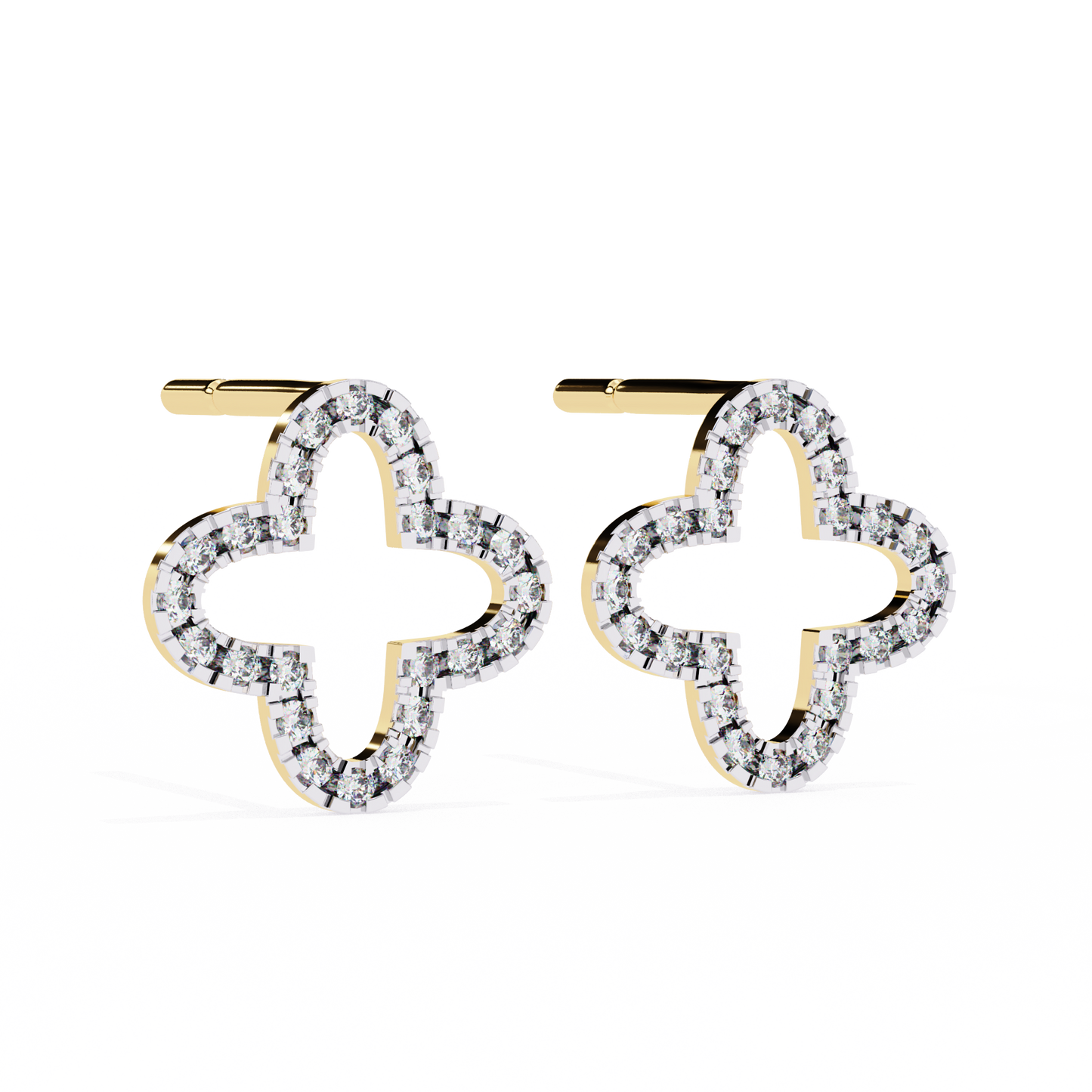 2 Carat Floral Stud Earrings