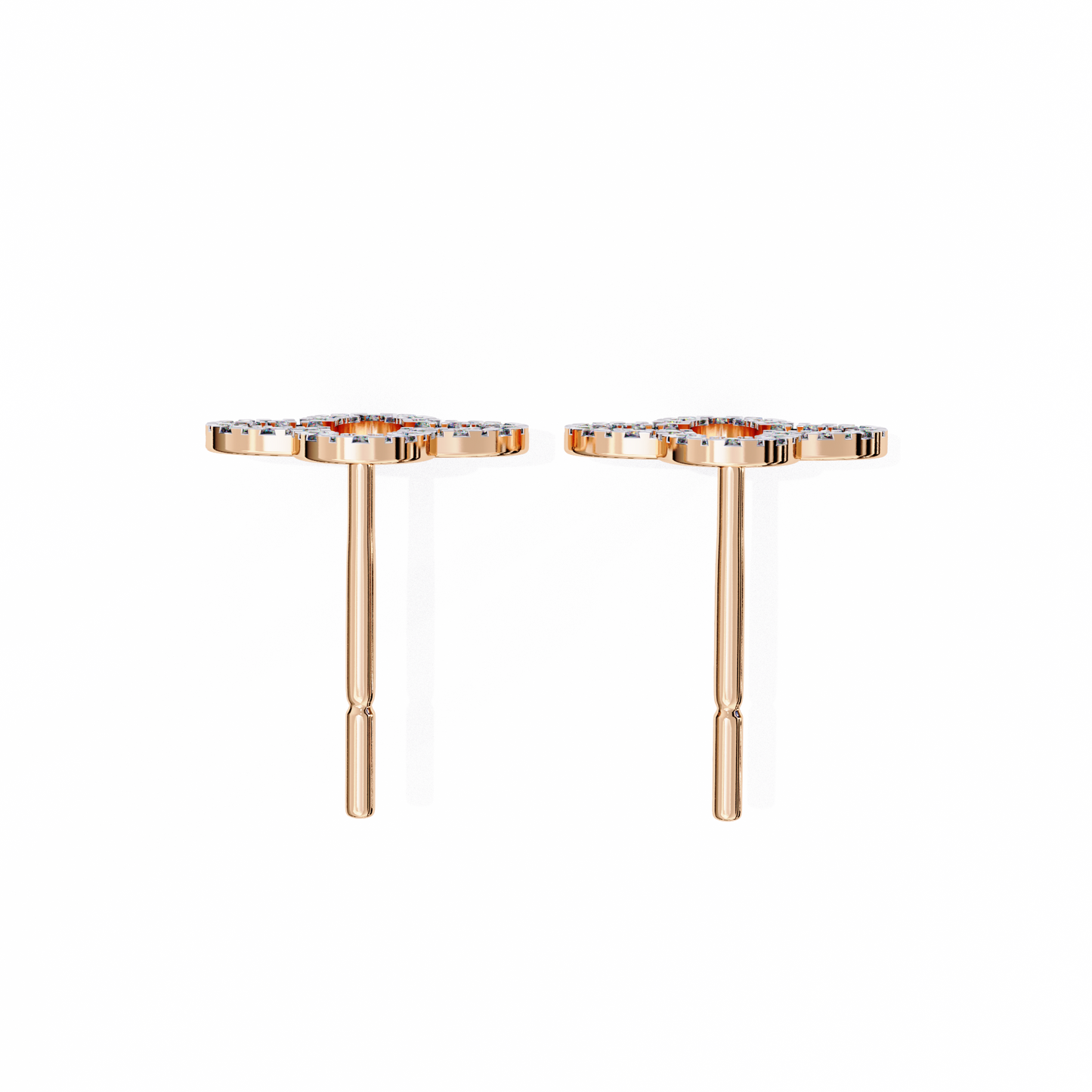 2 Carat Floral Stud Earrings