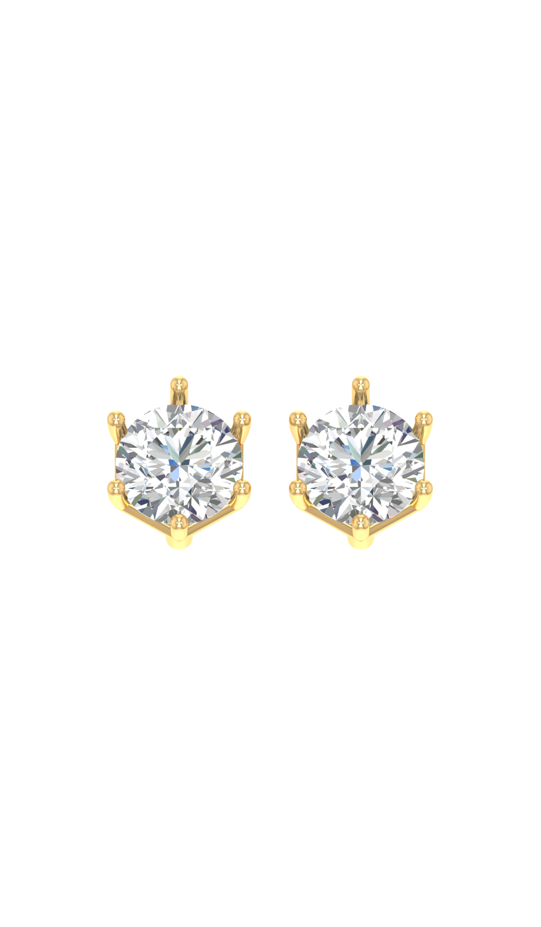 2 Carat to 8 Carat Elegant Stud Earrings in Gold