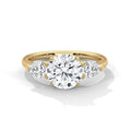 Round Pear Threestone Ring
