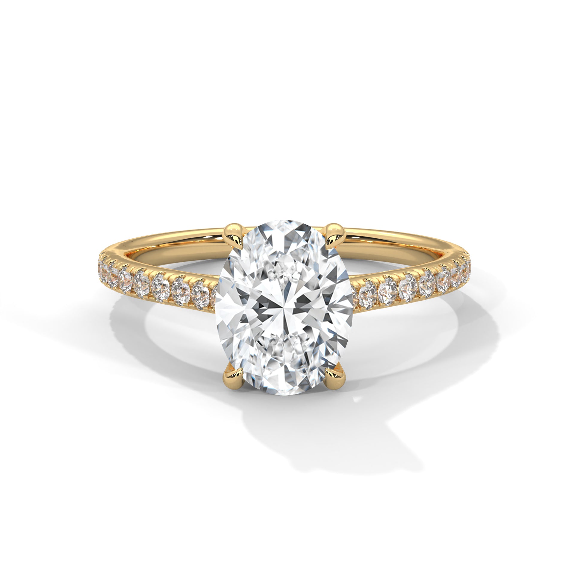 Oval Sidestone Ring