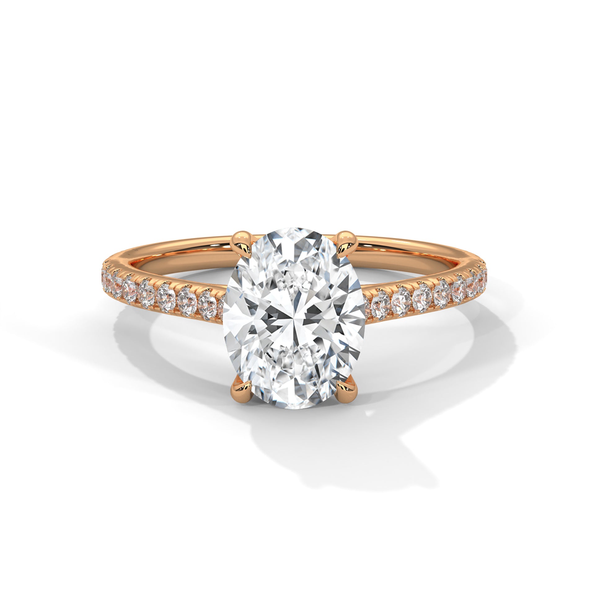 Oval Sidestone Ring