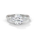 Round Pear Threestone Ring
