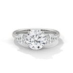 Round Pear Threestone Ring