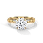 Round Crossover Solitaire Ring