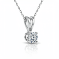 Round Solitaire Diamond Pendant with Chain