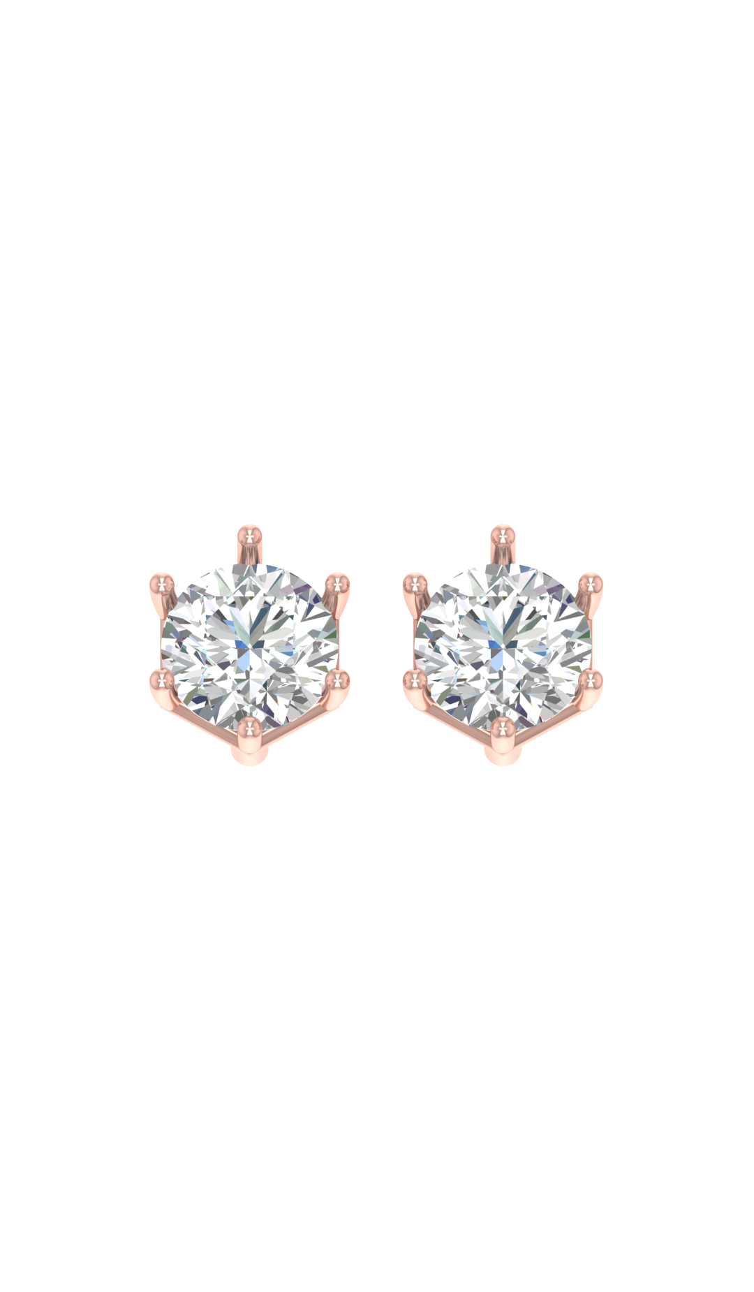 2 Carat to 8 Carat Elegant Stud Earrings in Gold