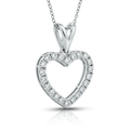 Heart Diamond Pendant Necklace with Chain