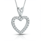Heart Diamond Pendant Necklace with Chain