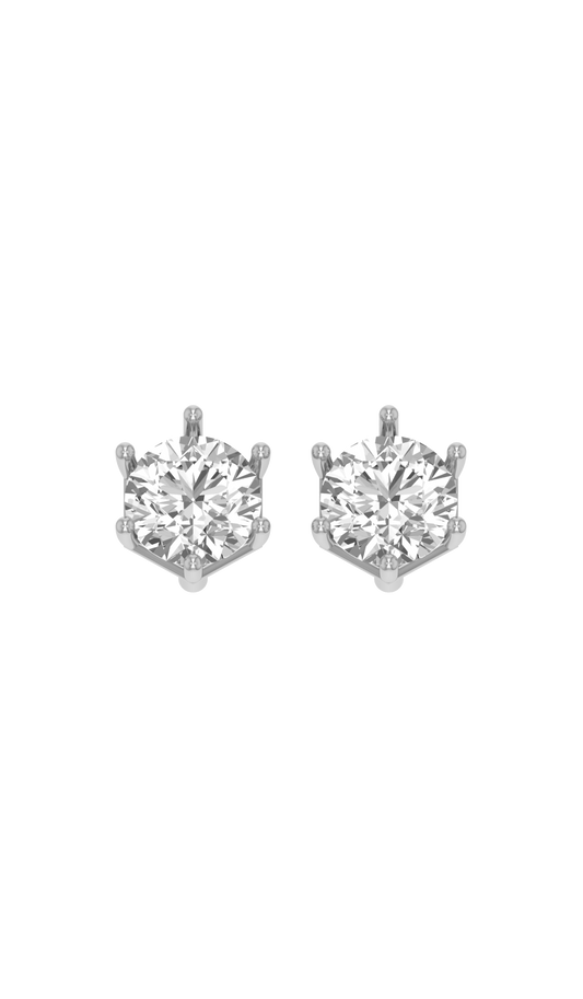 2 Carat to 8 Carat Elegant Stud Earrings in Gold