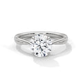Round Crossover Solitaire Ring