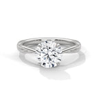 Round Crossover Solitaire Ring