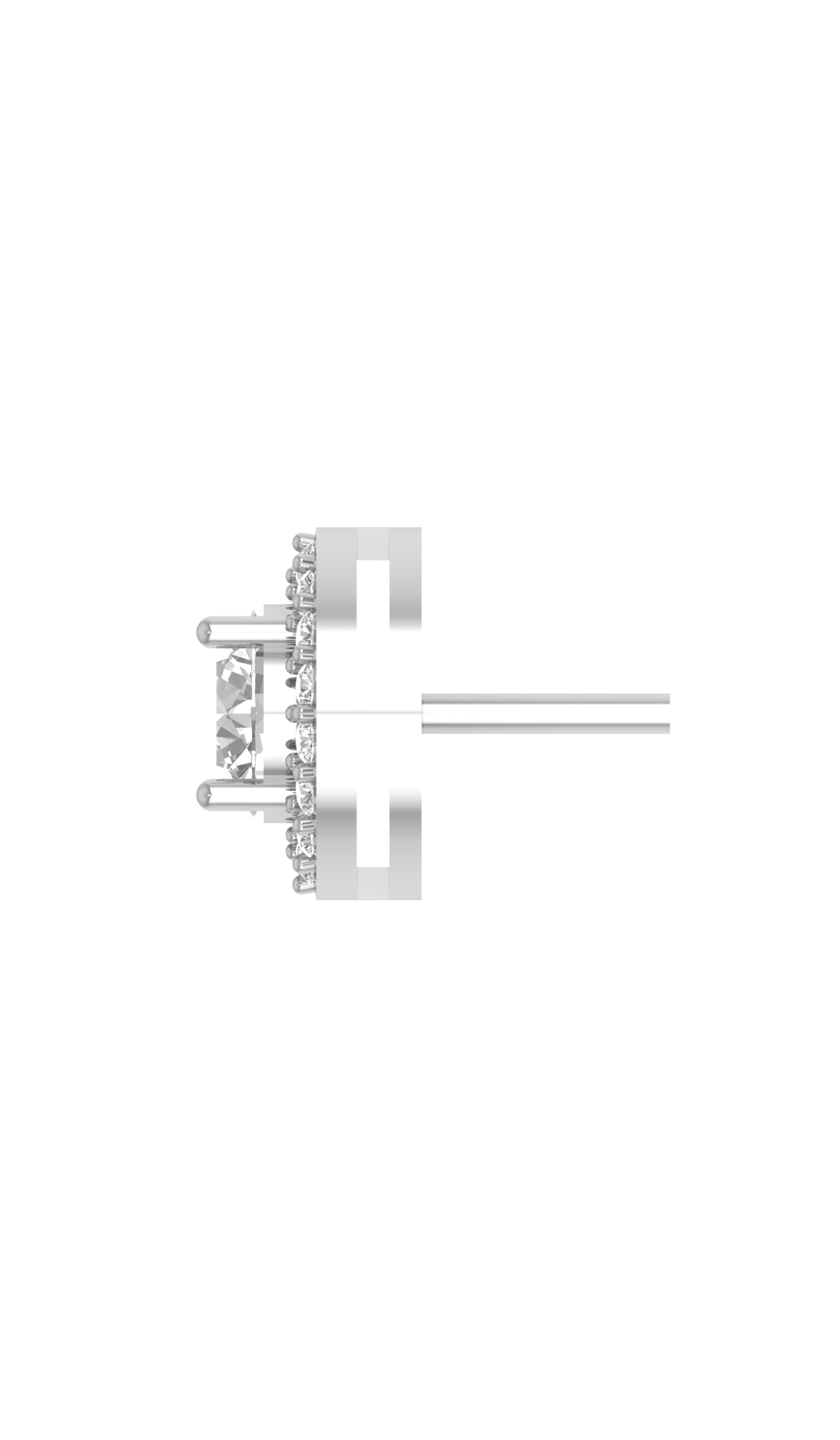 2ct to 8ct Round Halo Diamond Stud Earrings in 10k Gold