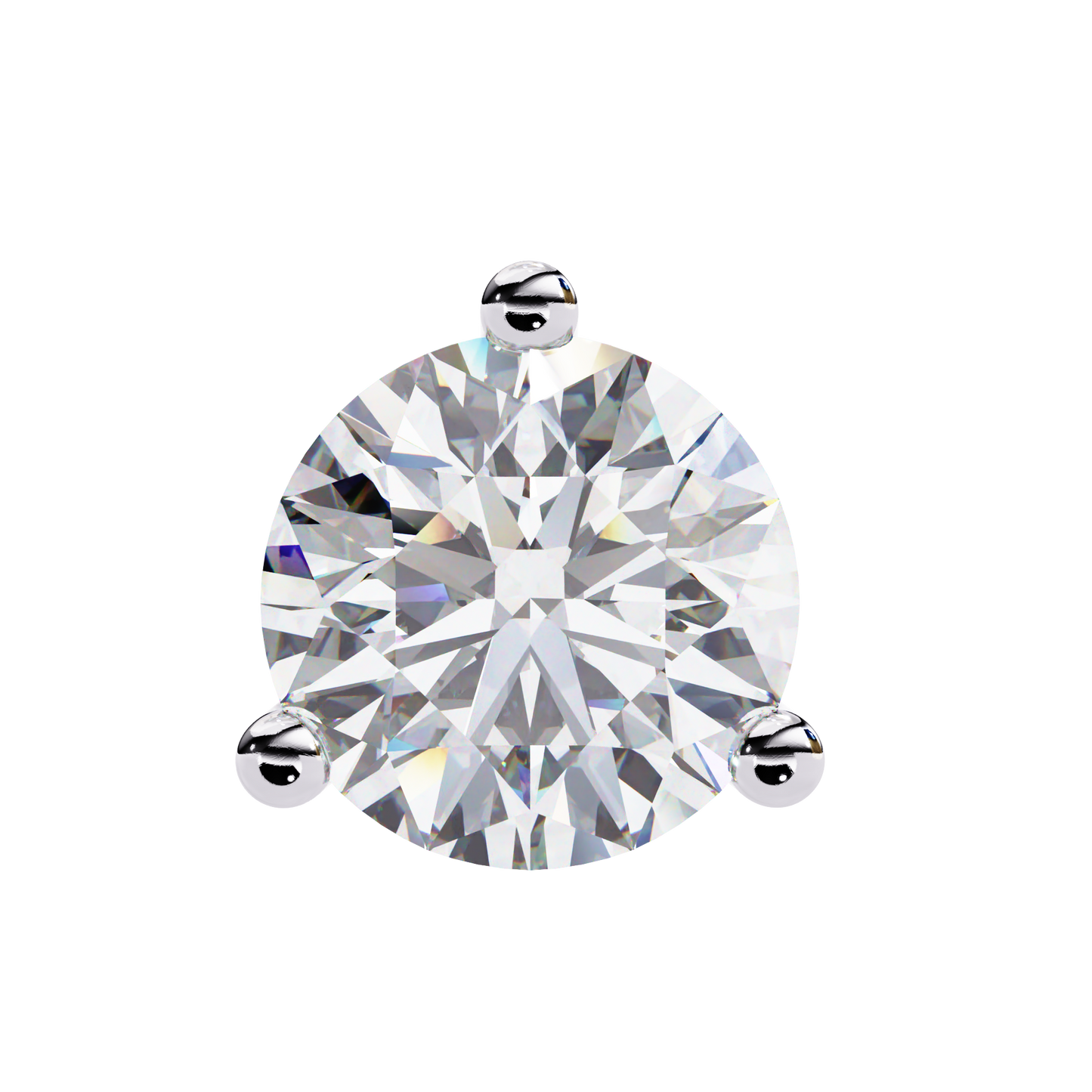 2 Carat White Gold Diavont Diamond Solitaire Stud Earrings