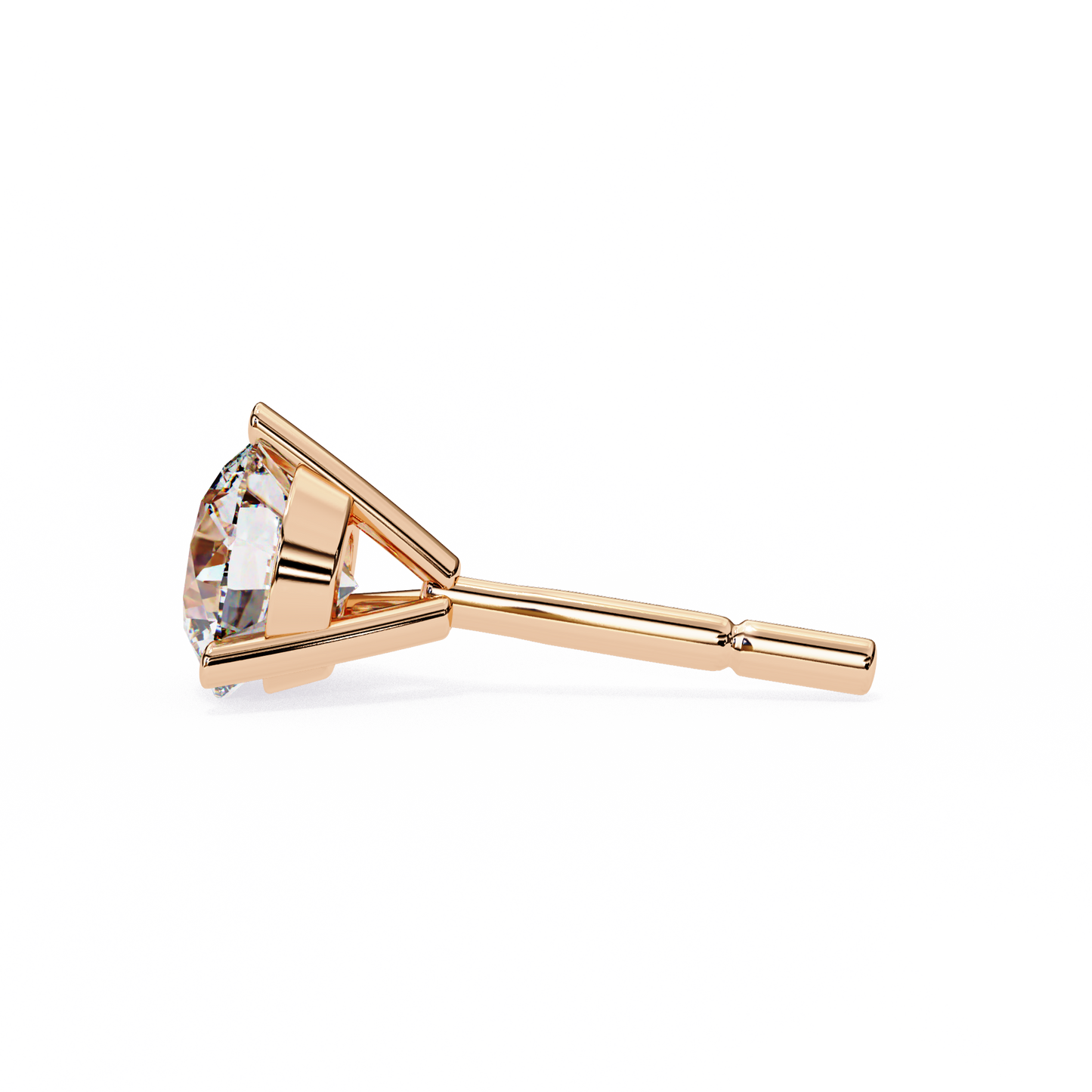 2 Carat White Gold Diavont Diamond Solitaire Stud Earrings