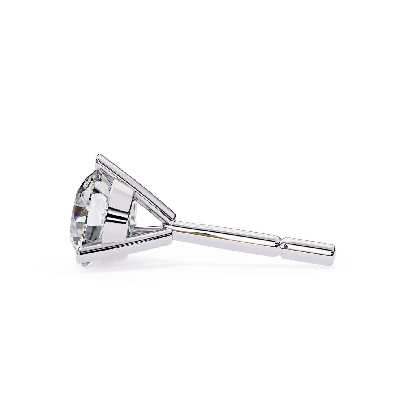 2 Carat White Gold Diavont Diamond Solitaire Stud Earrings