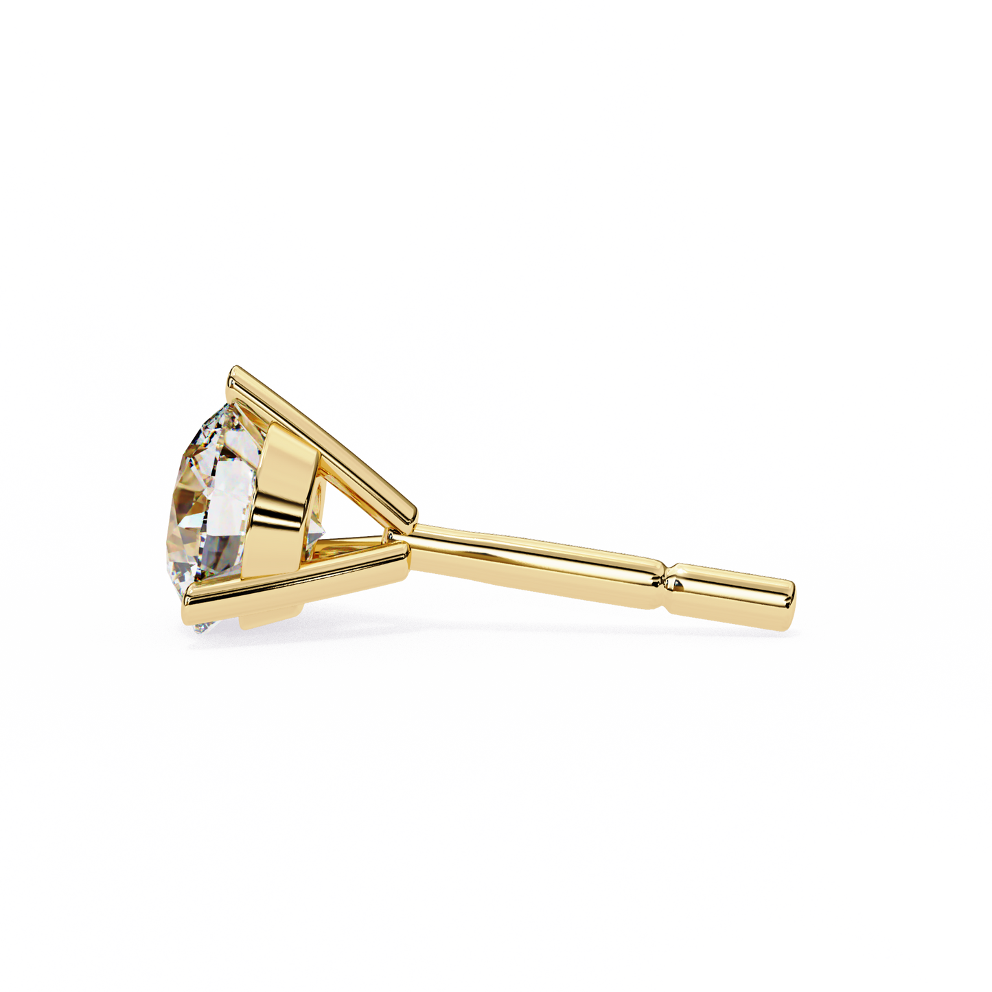 2 Carat White Gold Diavont Diamond Solitaire Stud Earrings