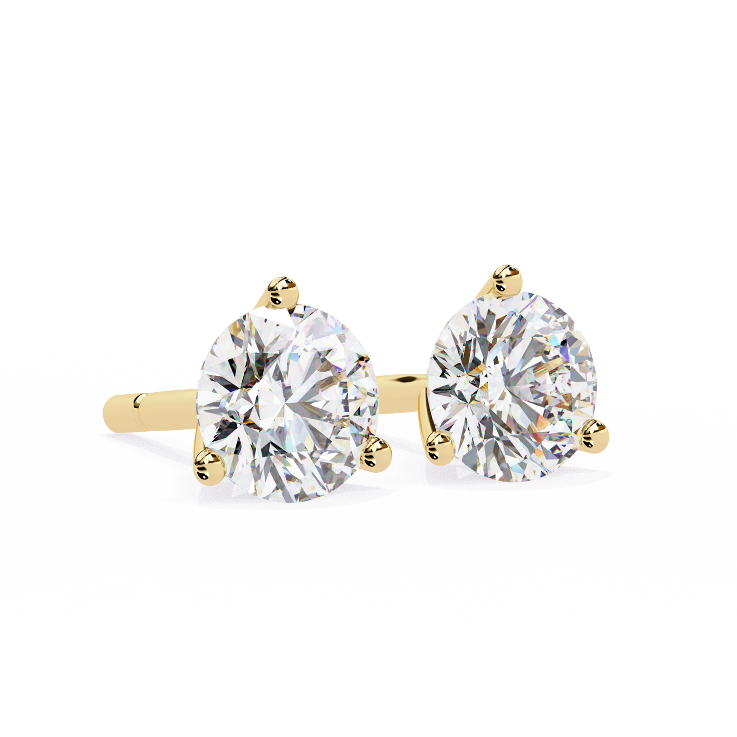 2 Carat White Gold Diavont Diamond Solitaire Stud Earrings