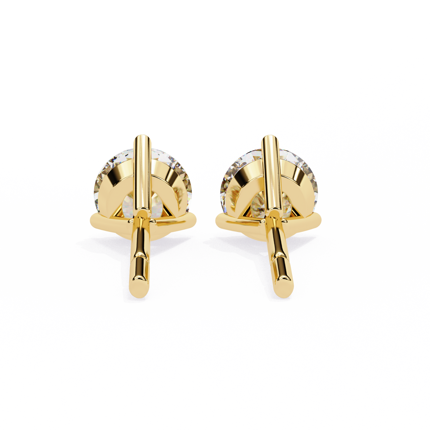 2 Carat White Gold Diavont Diamond Solitaire Stud Earrings