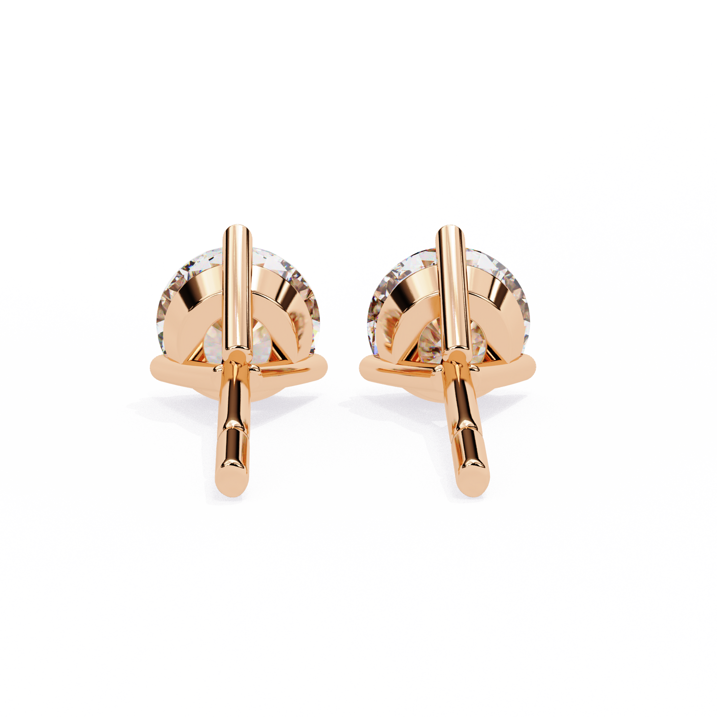 2 Carat White Gold Diavont Diamond Solitaire Stud Earrings