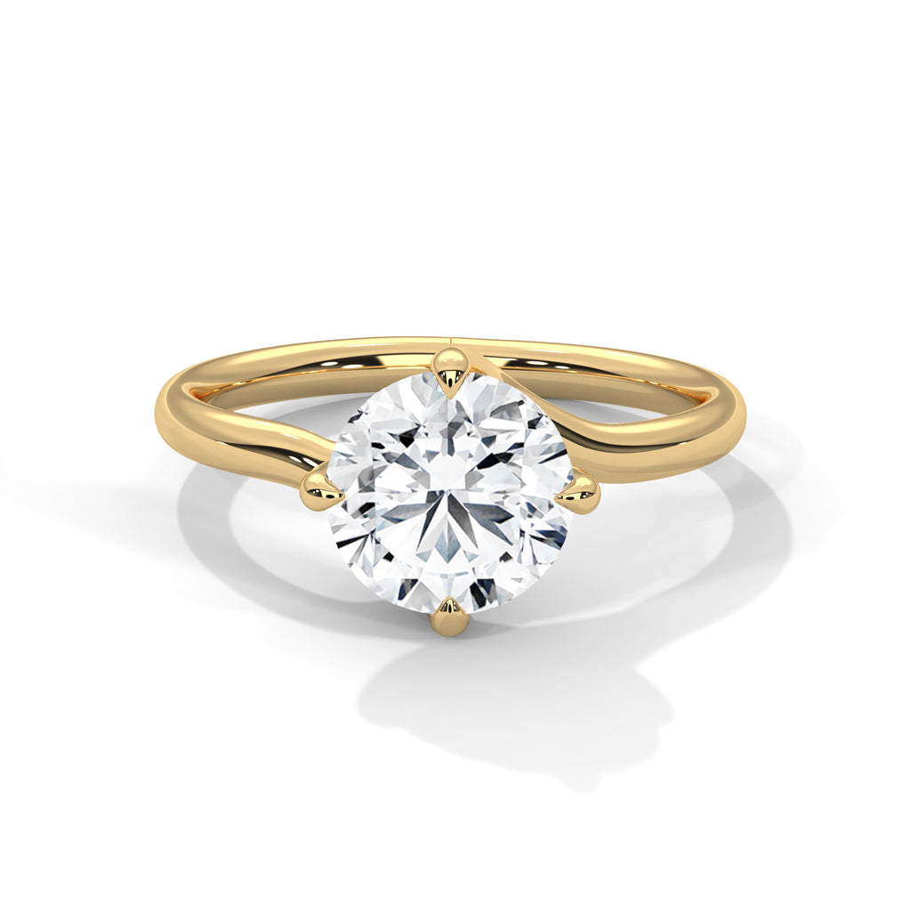 Round Twisted Solitaire Ring