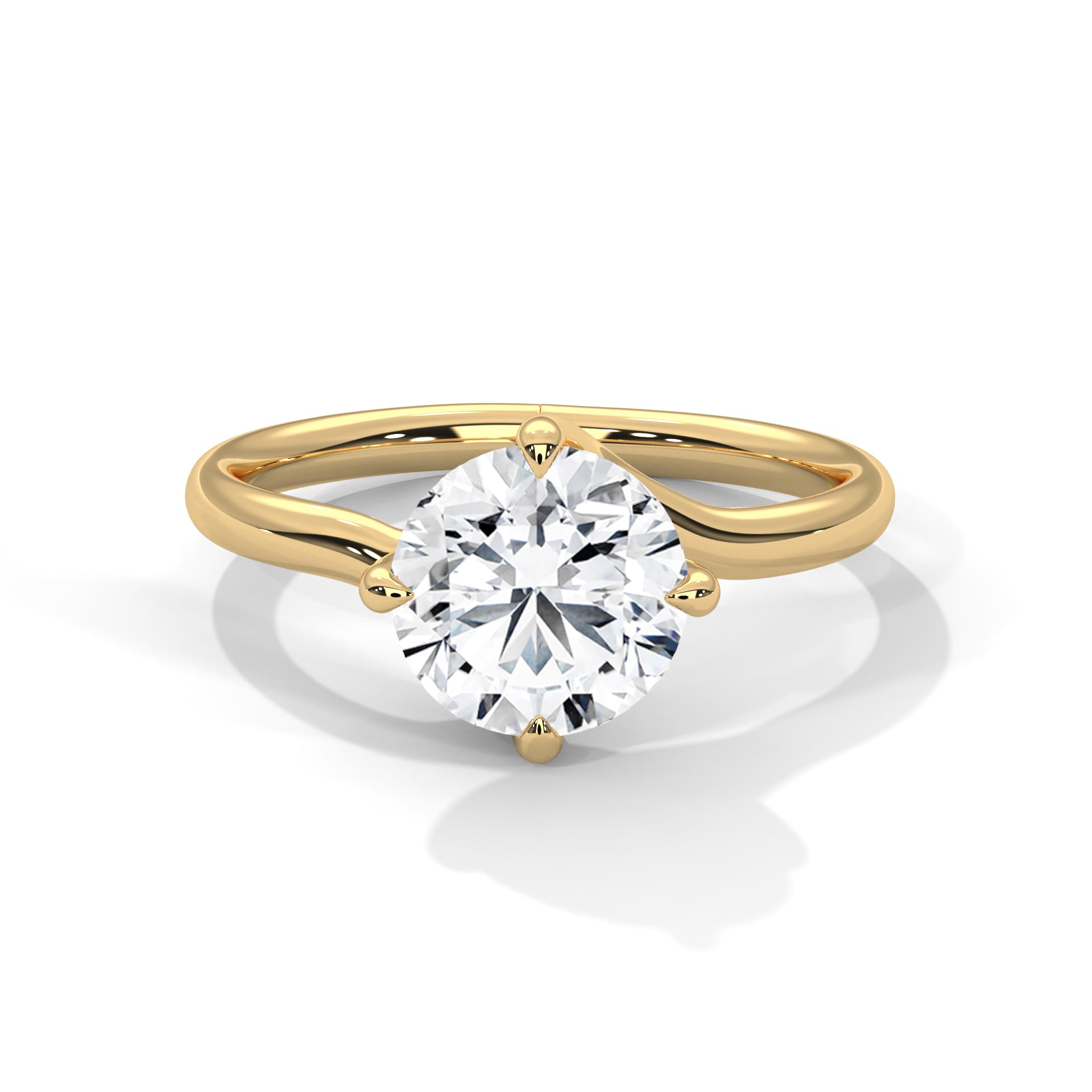 Round Twisted Solitaire Ring