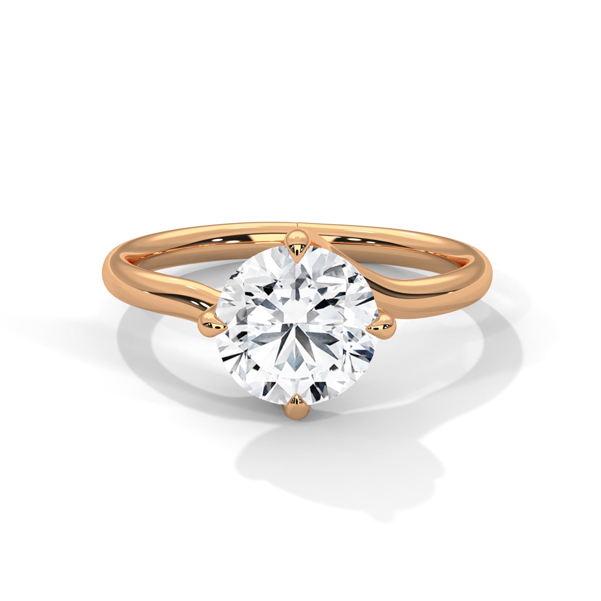 Round Twisted Solitaire Ring