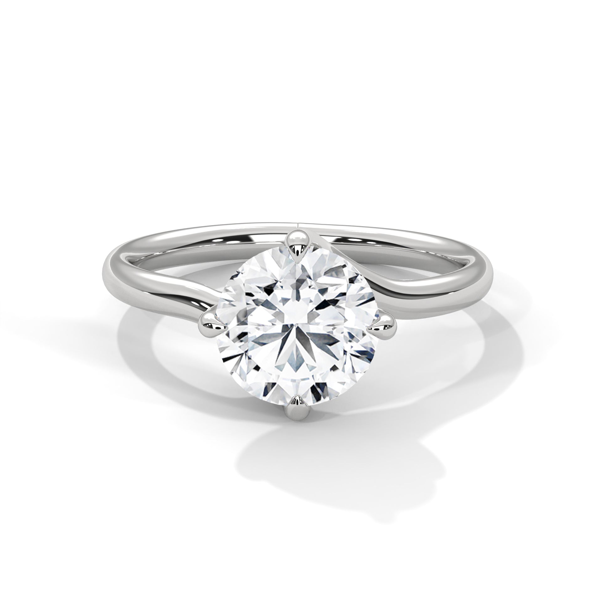 Round Twisted Solitaire Ring