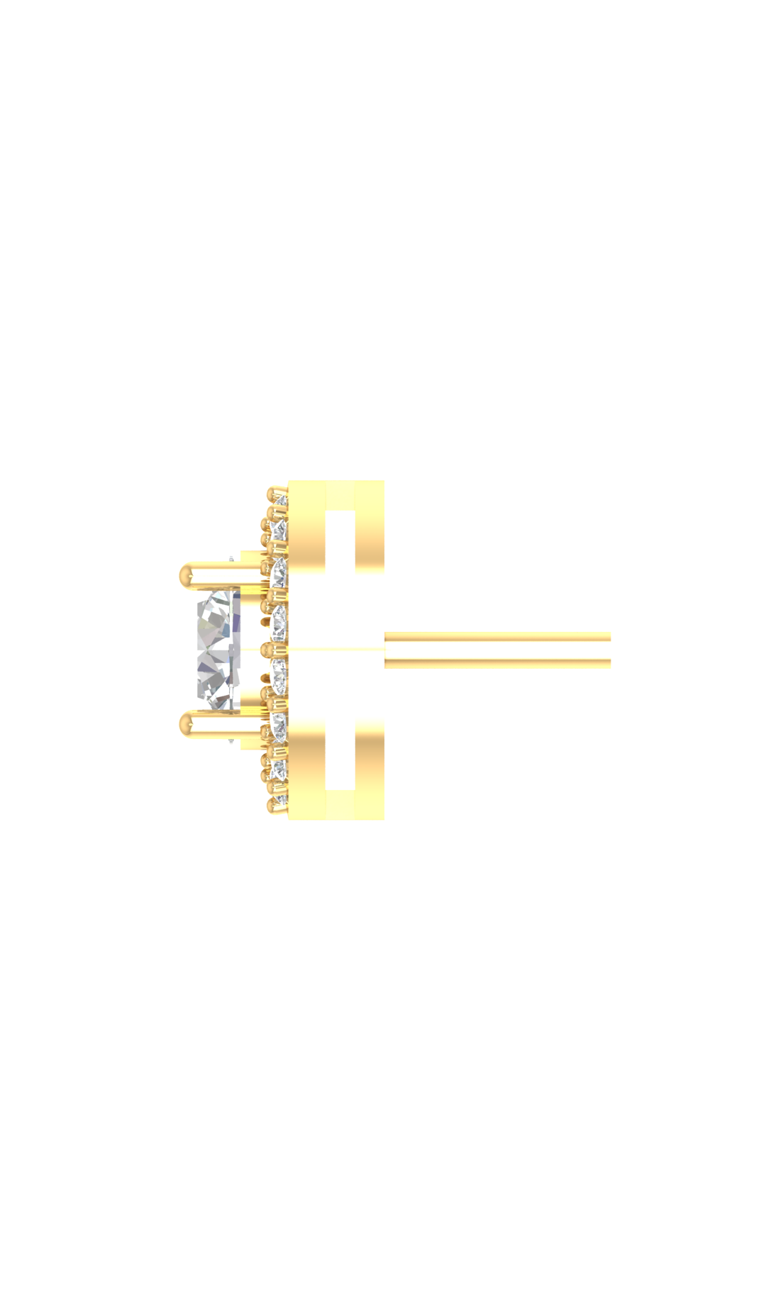 2ct to 8ct Round Halo Diamond Stud Earrings in 10k Gold