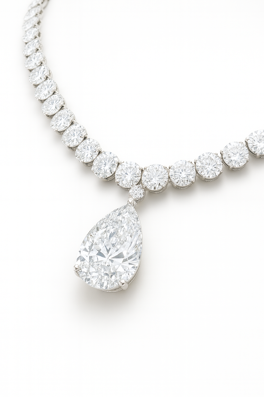 20 ct Diamond Tennis Pear Necklace