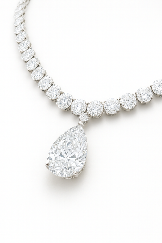 20 ct Diamond Tennis Pear Necklace