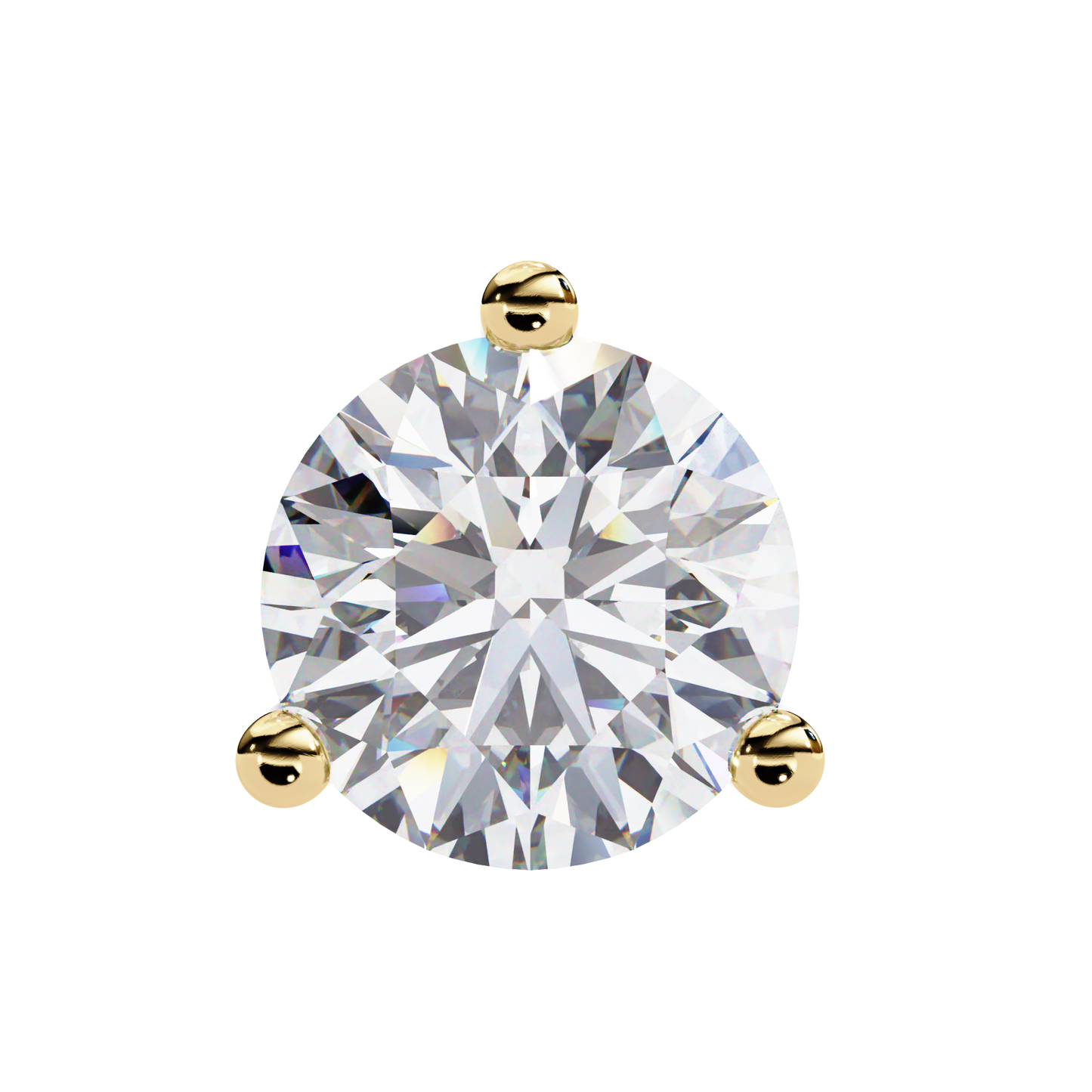 2 Carat White Gold Diavont Diamond Solitaire Stud Earrings