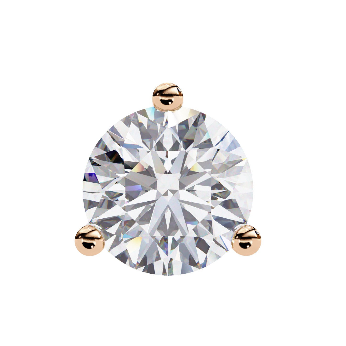 2 Carat White Gold Diavont Diamond Solitaire Stud Earrings
