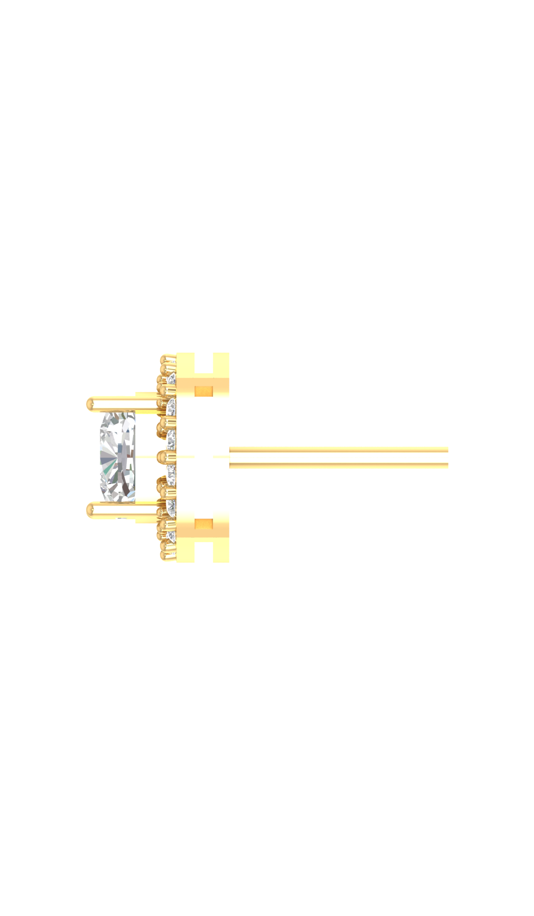 2 Carat Cushion Halo Diamond Earring Stud