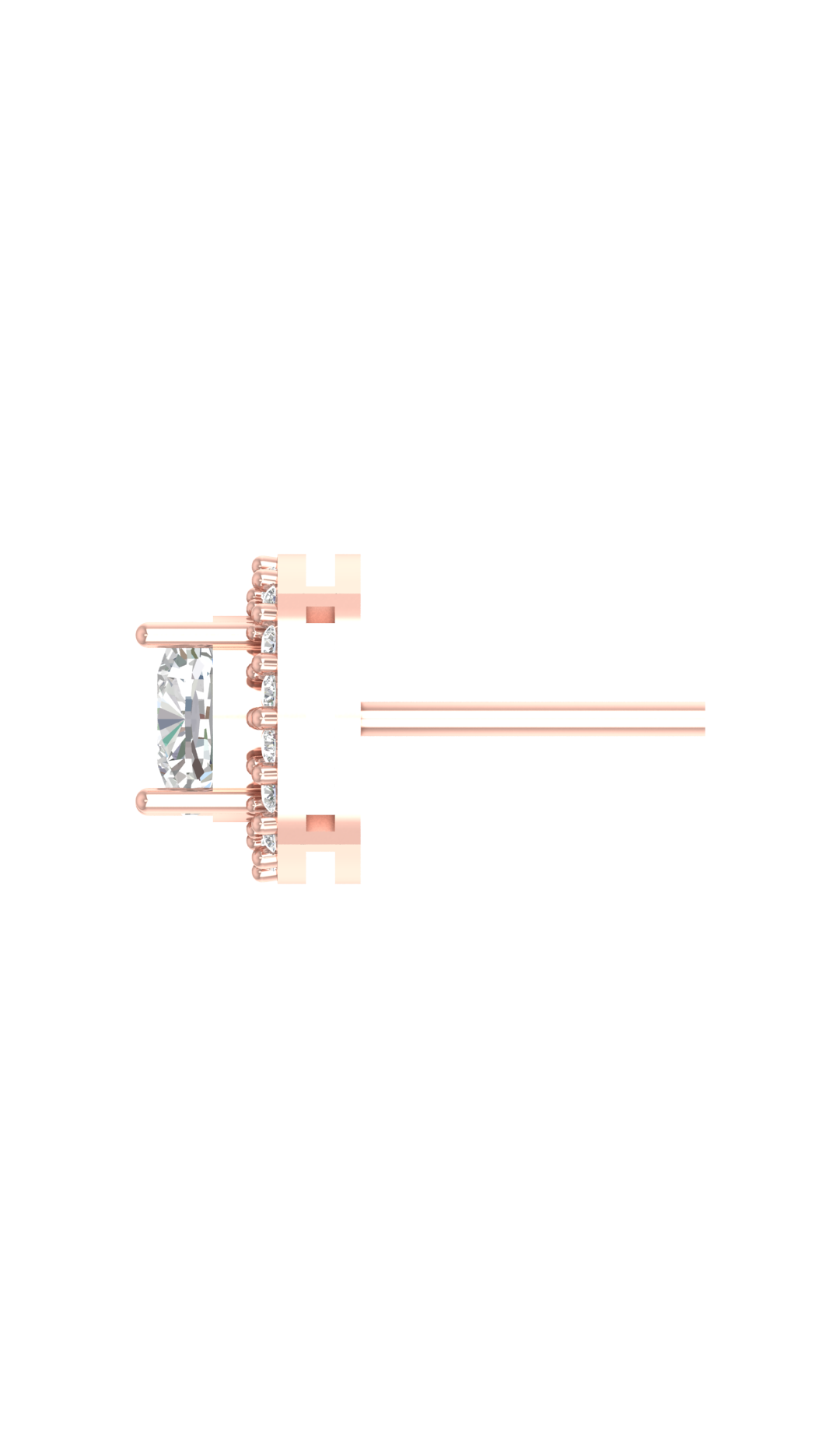 2 Carat Cushion Halo Diamond Earring Stud