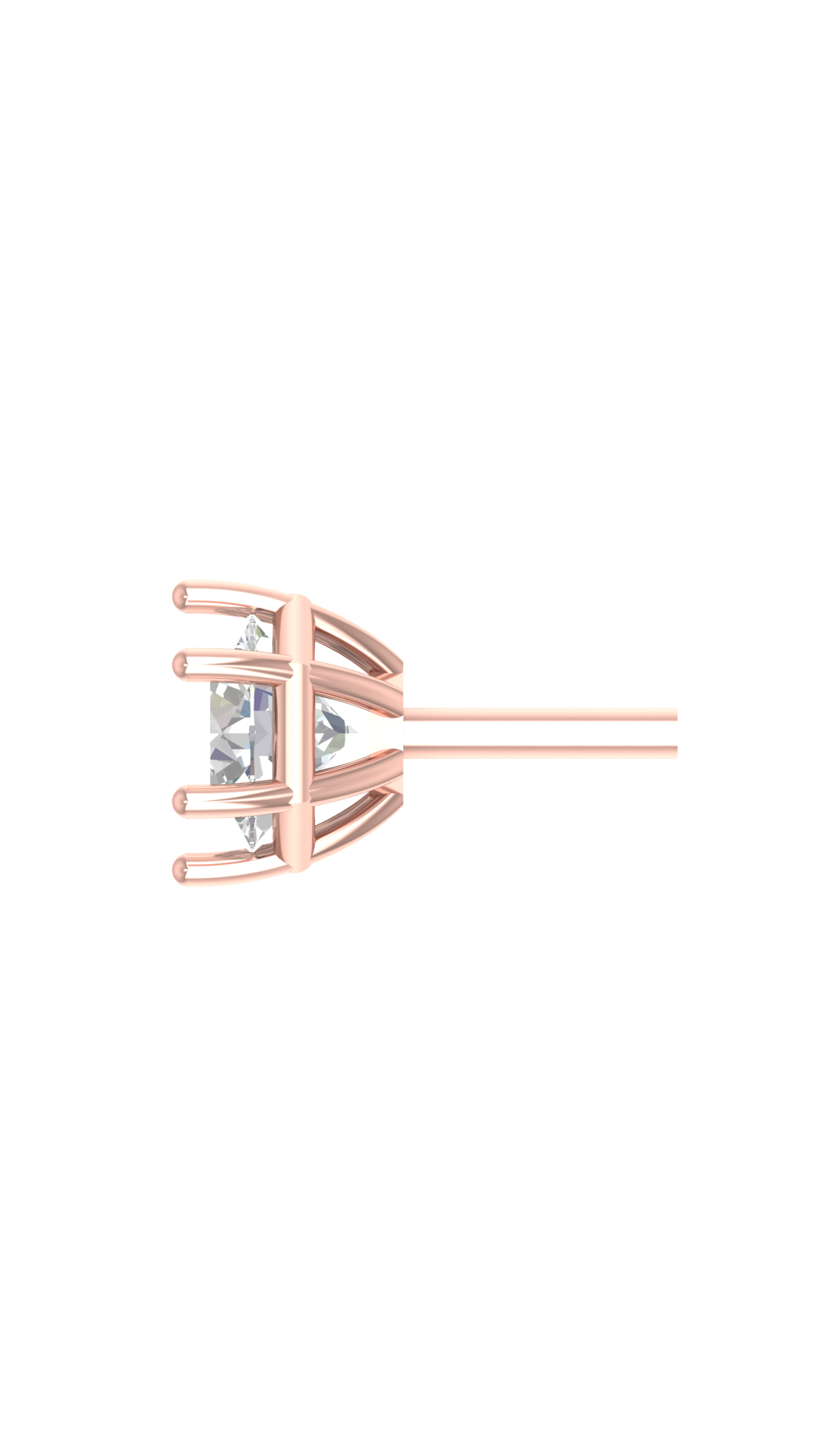 2 Carat to 8 Carat Elegant Stud Earrings in Gold