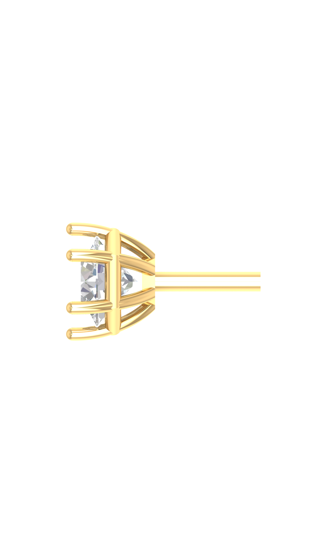 2 Carat to 8 Carat Elegant Stud Earrings in Gold