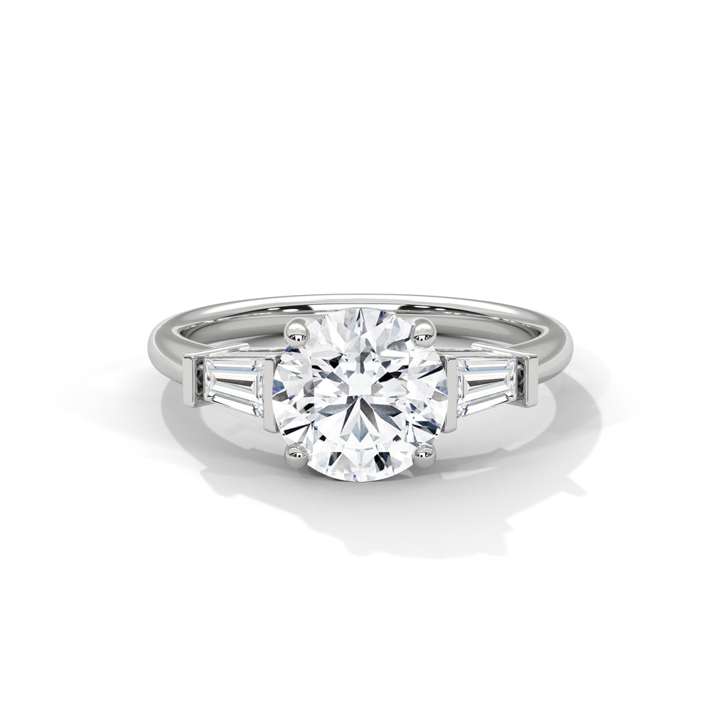 Round Threestone Ring