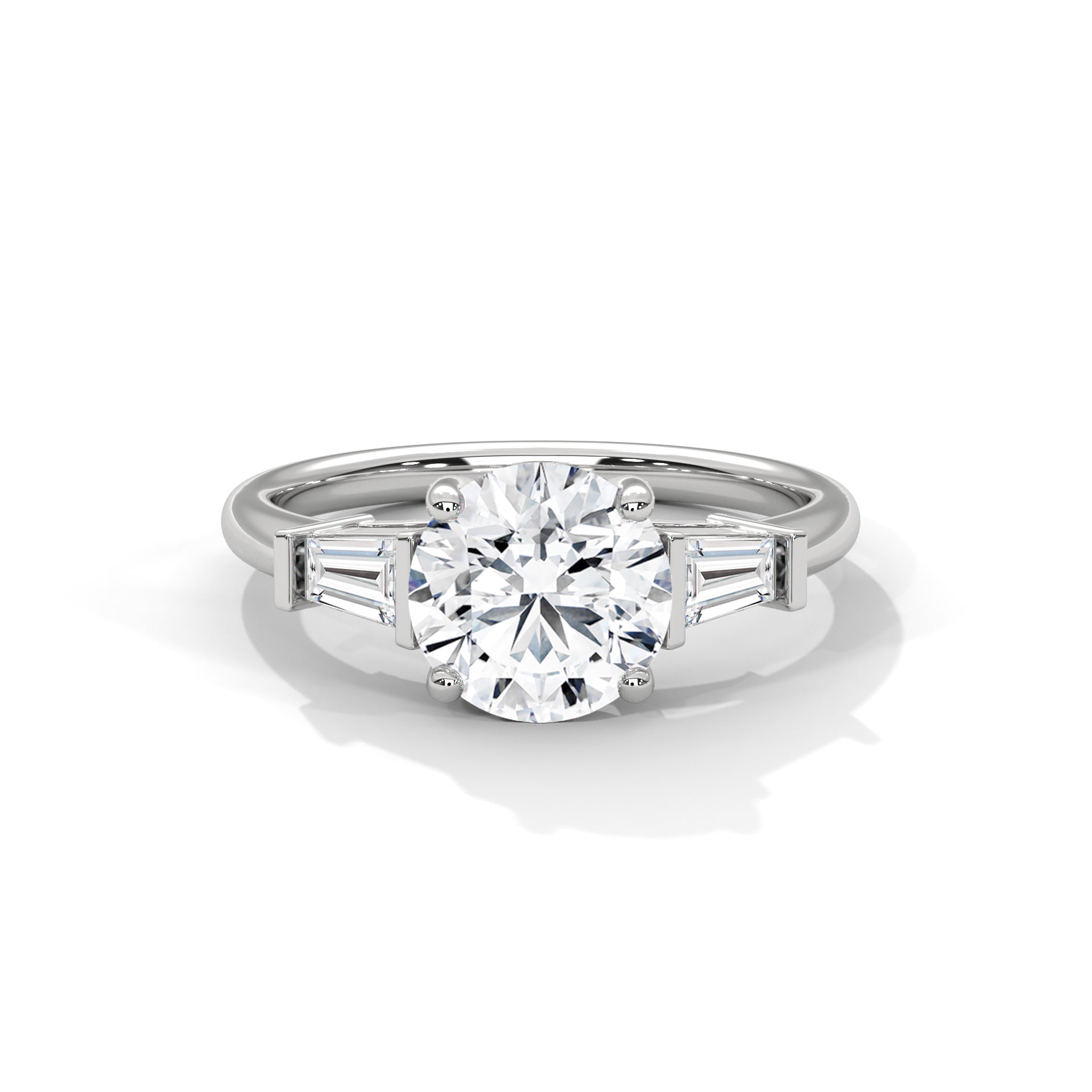 Round Threestone Ring