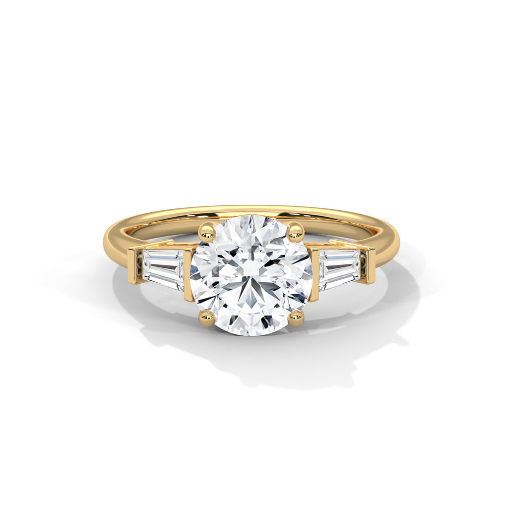 Round Threestone Ring