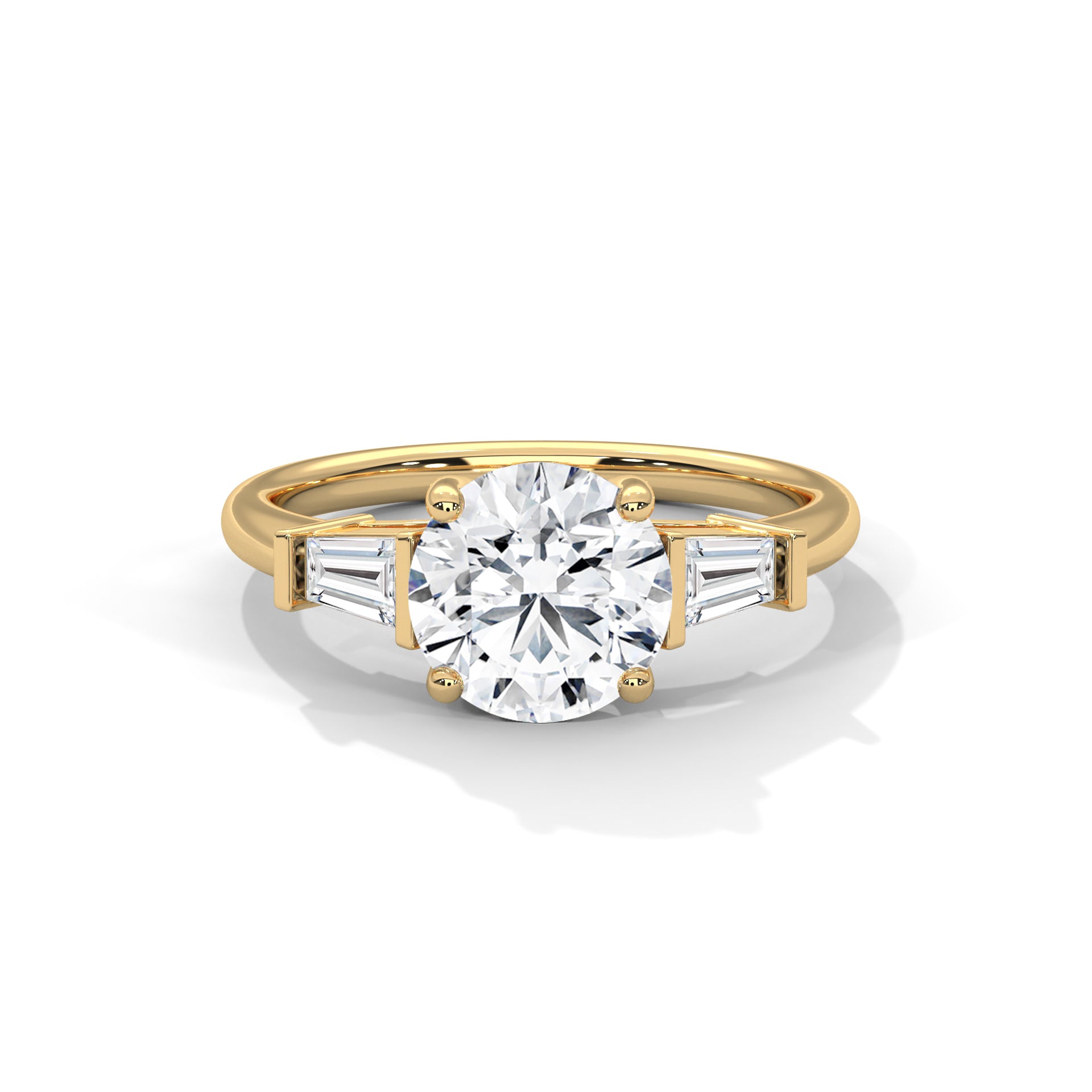 Round Threestone Ring