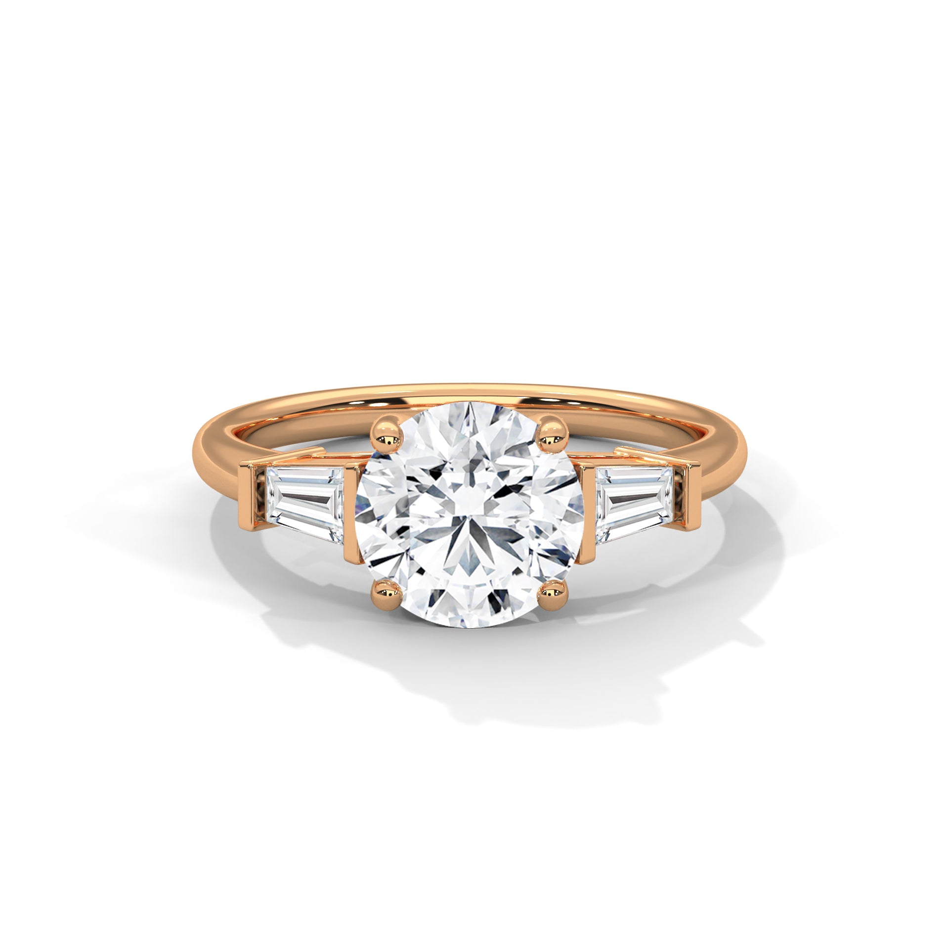 Round Threestone Ring