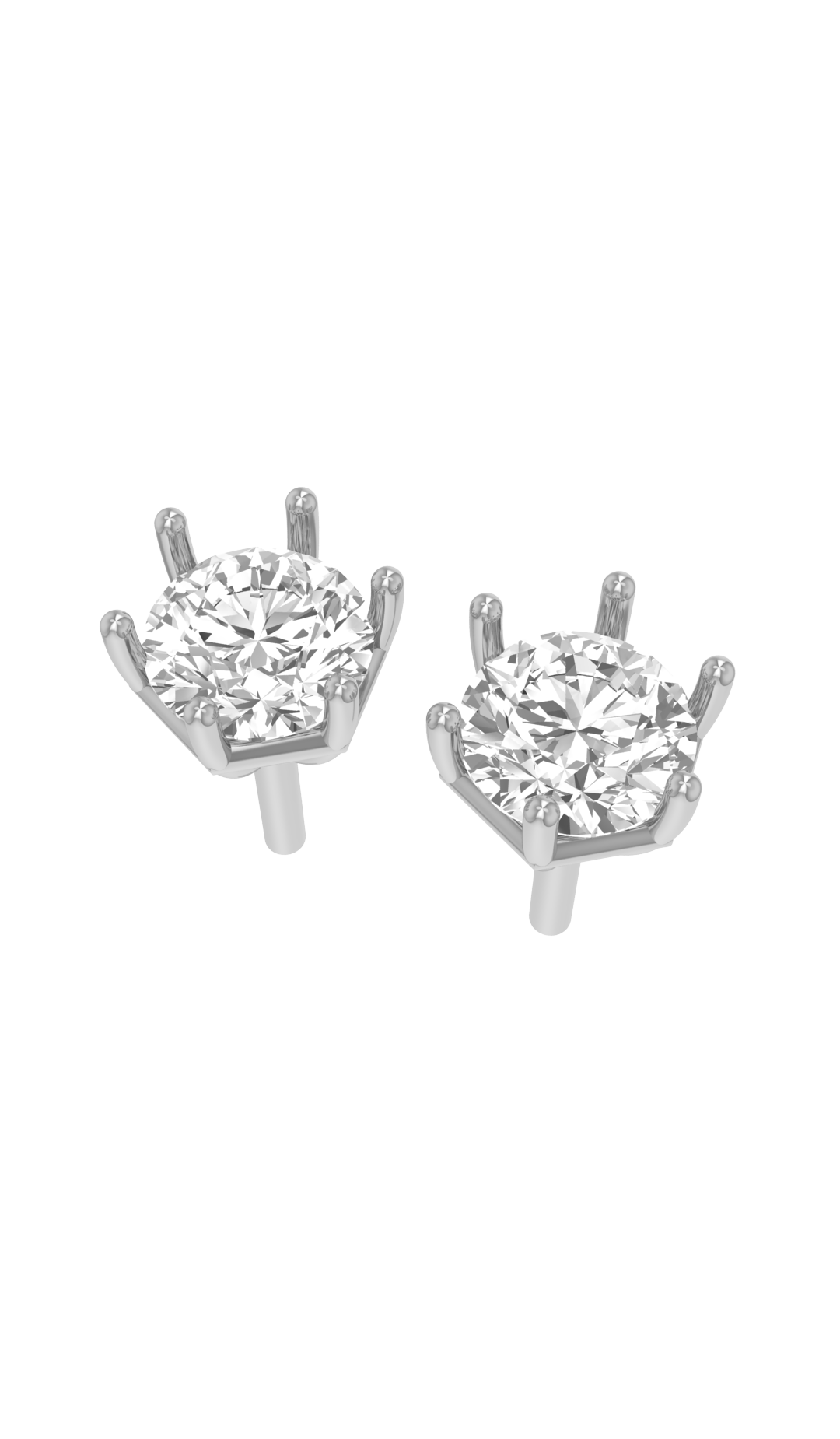 2 Carat to 8 Carat Elegant Stud Earrings in Gold