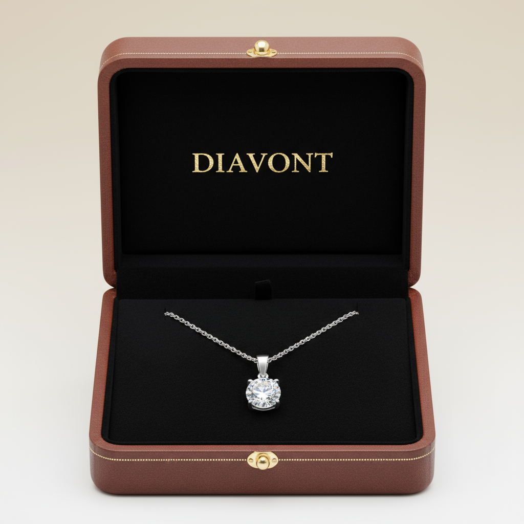 1 Carat Classic Solitaire Diamond Pendant with Chain